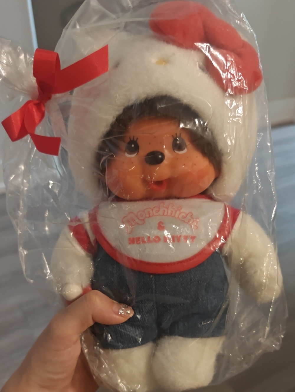 Monchhichi x Hello Kitty Plush Doll - White & Red Outfit